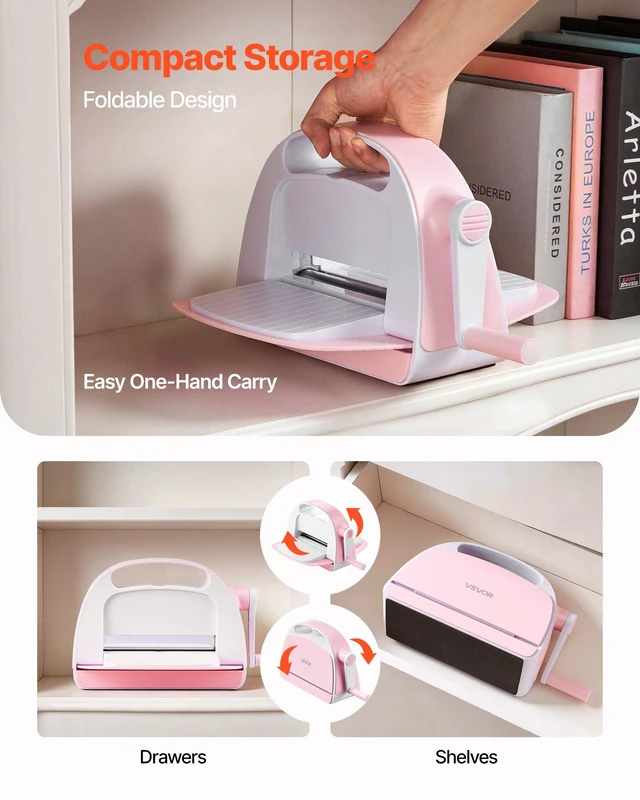 Alt view image 6 of 8 - VEVOR Manual Die Cutting and Embossing Machine, 6" Opening, Portable Die Cut Machine with Cutting Plates, Ergonomic Handle, Easy to Store, for Arts and Crafts, Scrapbooking, Card Making, Crafting