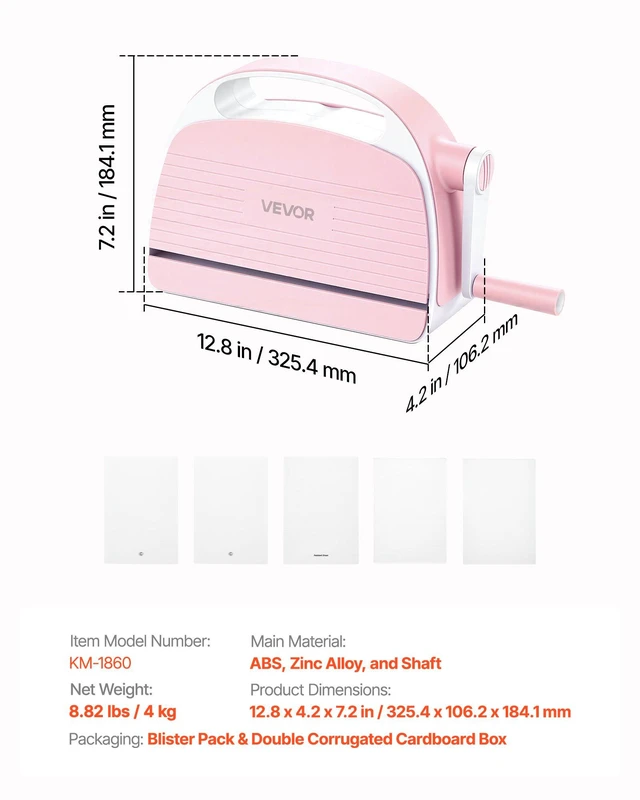 Alt view image 7 of 8 - VEVOR Manual Die Cutting and Embossing Machine, 6" Opening, Portable Die Cut Machine with Cutting Plates, Ergonomic Handle, Easy to Store, for Arts and Crafts, Scrapbooking, Card Making, Crafting