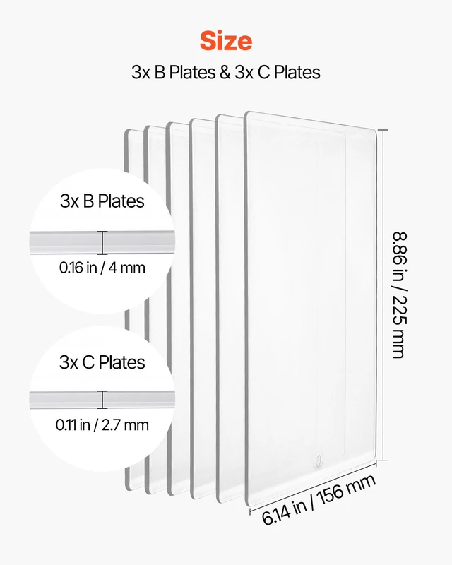 Alt view image 3 of 8 - VEVOR Cutting Plates, 6 Pcs, 8.86 x 6.14 in, Clear Polycarbonate Material, Die Cut Pads Compatible with VEVOR Die Cutting and Embossing Machine KM-1860, for Scrapbooking, Card Making, Crafting