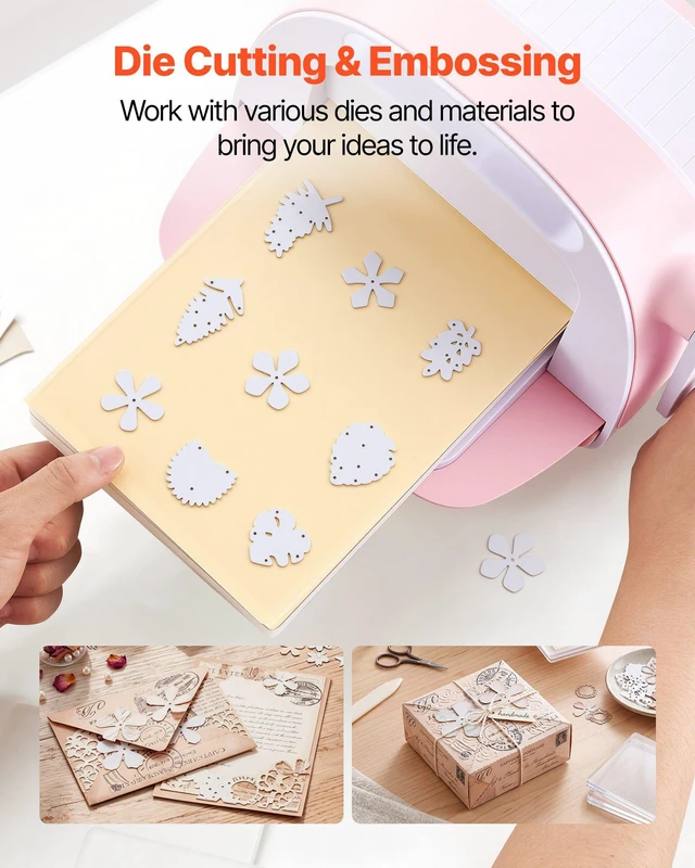 Alt view image 4 of 8 - VEVOR Cutting Plates, 6 Pcs, 8.86 x 6.14 in, Clear Polycarbonate Material, Die Cut Pads Compatible with VEVOR Die Cutting and Embossing Machine KM-1860, for Scrapbooking, Card Making, Crafting
