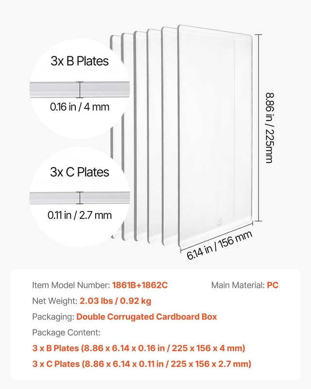Alt view image 7 of 8 - VEVOR Cutting Plates, 6 Pcs, 8.86 x 6.14 in, Clear Polycarbonate Material, Die Cut Pads Compatible with VEVOR Die Cutting and Embossing Machine KM-1860, for Scrapbooking, Card Making, Crafting