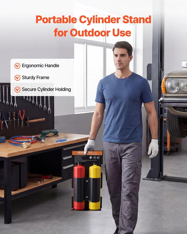 Alt view image 7 of 8 - VEVOR Oxygen Propane Torch Kit, Brass Welding Torch for Oxygen MAPP Gas with Dual Pressure Gauges, Portable Oxy-Propane MAPP Brazing Tool Kit with Cylinder Rack for Welding, Soldering, Metal Heating