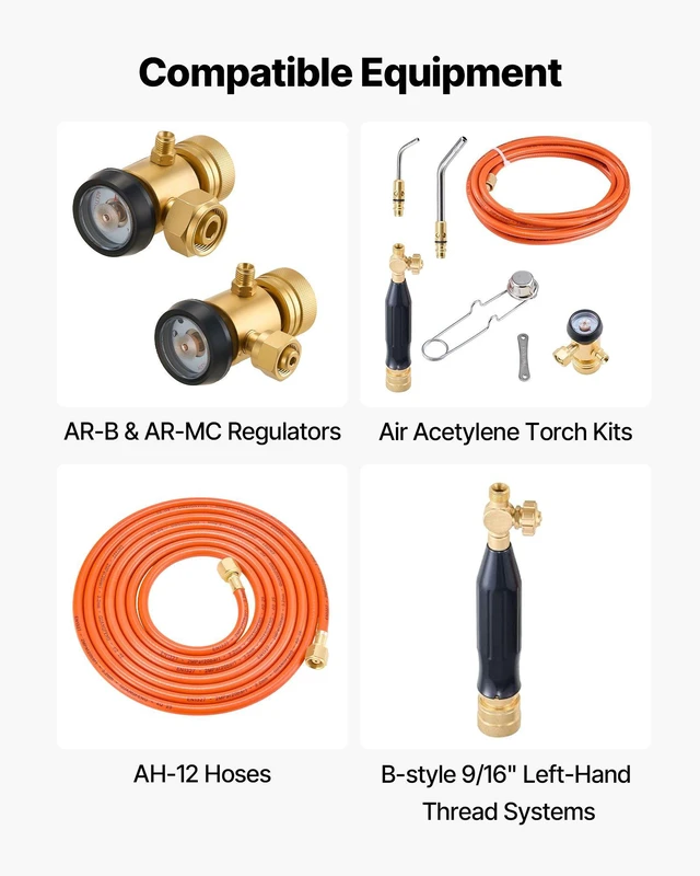 Alt view image 4 of 8 - VEVOR Air Acetylene Torch Hose, 1/8-Inch x 12FT Acetylene Welding Hose with 9/16" LH B-Type Fittings, AH-12 R Grade Welding Torch Hoses Compatible with AR-B/AR-MC Regulators