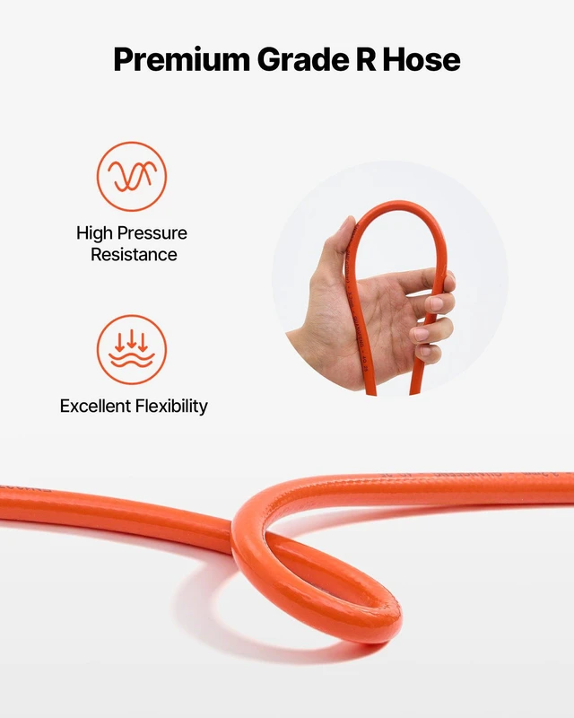 Alt view image 5 of 8 - VEVOR Air Acetylene Torch Hose, 1/8-Inch x 12FT Acetylene Welding Hose with 9/16" LH B-Type Fittings, AH-12 R Grade Welding Torch Hoses Compatible with AR-B/AR-MC Regulators