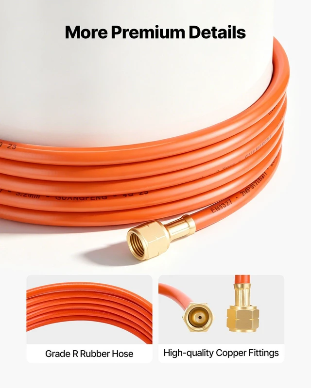 Alt view image 6 of 8 - VEVOR Air Acetylene Torch Hose, 1/8-Inch x 12FT Acetylene Welding Hose with 9/16" LH B-Type Fittings, AH-12 R Grade Welding Torch Hoses Compatible with AR-B/AR-MC Regulators