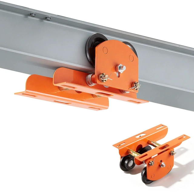 Main image of VEVOR Electric Hoist Manual Trolley, 1100 lbs/0.5 Ton Load for PA200 PA250 PA300 PA400 PA500, Push Beam Trolley with Dual Wheels, 2.68"-4.33" Adjustable Beam Flange Width for Straight & Curved I-Beam
