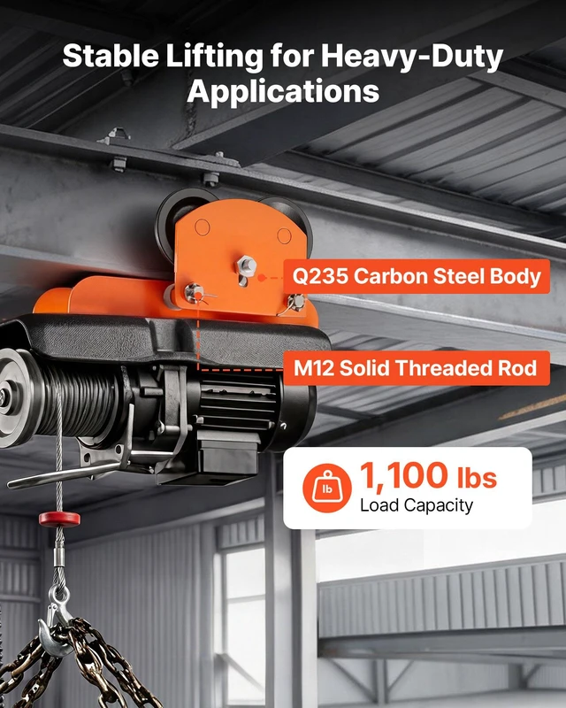 Alt view image 3 of 8 - VEVOR Electric Hoist Manual Trolley, 1100 lbs/0.5 Ton Load for PA200 PA250 PA300 PA400 PA500, Push Beam Trolley with Dual Wheels, 2.68"-4.33" Adjustable Beam Flange Width for Straight & Curved I-Beam