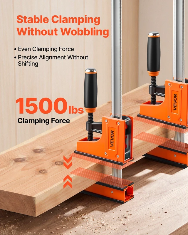 Alt view image 4 of 8 - VEVOR Bar Clamps for Woodworking, 4-Pack, 36" Opening F Clamps, 1500 lbs Load Limit, Clamp/Spreader 2 Modes, Soft Rubber Pads, Ergonomic Handle, Carbon Steel Bar, for Wood Working and Metal Working