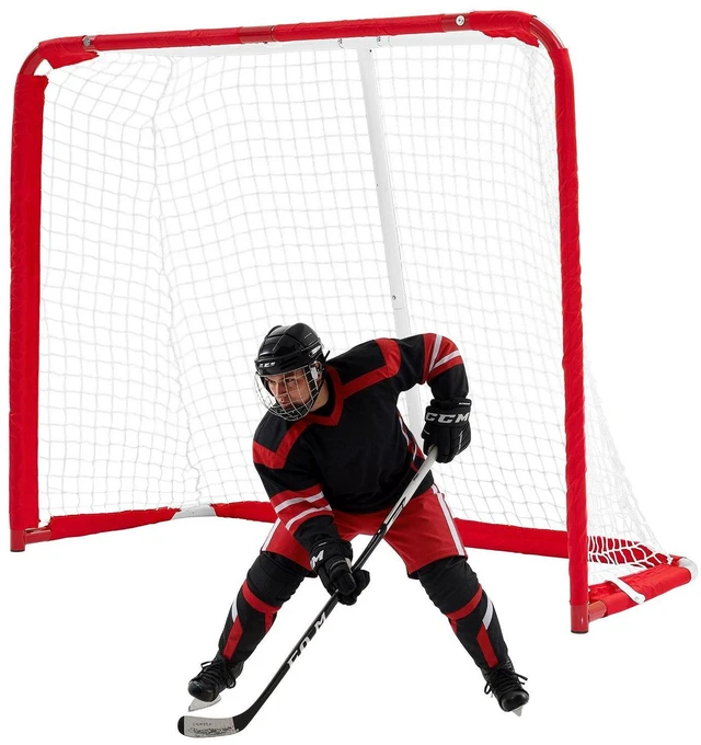 Main image of VEVOR Street Hockey Goal, Heavy-Duty Steel Street + Roller Hockey Nets, Durable Hockey Net for Indoor Outdoor Use, Lightweight Portable Training, Easy Assembly for Backyard Park Garage, 55.9 x 44.5 in