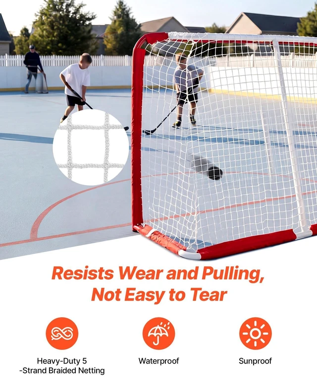 Alt view image 4 of 8 - VEVOR Street Hockey Goal, Heavy-Duty Steel Street + Roller Hockey Nets, Durable Hockey Net for Indoor Outdoor Use, Lightweight Portable Training, Easy Assembly for Backyard Park Garage, 55.9 x 44.5 in
