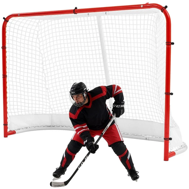 Main image of VEVOR Street Hockey Goal, Heavy-Duty Steel Street + Roller Hockey Nets, Durable Hockey Net for Indoor Outdoor Use, Lightweight Portable Training, Easy Assembly for Backyard Park Garage, 72 x 48 in