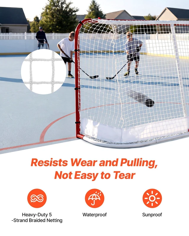 Alt view image 4 of 8 - VEVOR Street Hockey Goal, Heavy-Duty Steel Street + Roller Hockey Nets, Durable Hockey Net for Indoor Outdoor Use, Lightweight Portable Training, Easy Assembly for Backyard Park Garage, 72 x 48 in