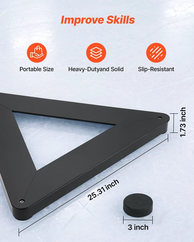 Alt view image 3 of 8 - VEVOR Triangle Hockey Passer, Heavy-Duty Multi-Angle Rebounder, Hockey Passing Aid, Passing & Stick Handling Trainer, Off-Ice & On-Ice Portable Equipment, Help Improve Puck Control & Shooting