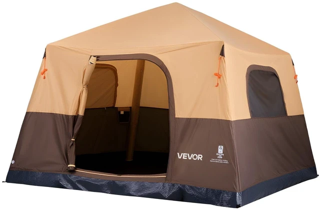 Main image of VEVOR Camping Tent, 6 Person Inflatable Cabin Tent with Rechargeable Pump, TPU Air Tube & 4 Large Mesh Windows, Portable Easy Setup Waterproof with Carry Bag for Family Outdoor Camping & Hiking, Beige