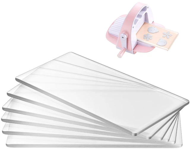 Main image of VEVOR Cutting Plates, 6 Pcs, 6.69 x 3.15 x 0.1 in, Clear Polycarbonate Material, Die Cut Pads Compatible with VEVOR Die Cutting and Embossing Machine KM-1830, for Scrapbooking and Card Making