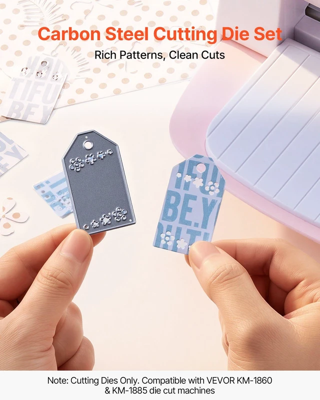 Alt view image 2 of 8 - VEVOR Cutting Dies, 10 Pieces Metal Die Cuts, Compatible with VEVOR Die Cutting and Embossing Machine, Letters, Numbers, Tree Patterns, Cut Dies for Scrapbooking, Card Making, DIY Paper Crafting