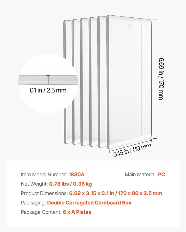 Alt view image 7 of 8 - VEVOR Cutting Plates, 6 Pcs, 6.69 x 3.15 x 0.1 in, Clear Polycarbonate Material, Die Cut Pads Compatible with VEVOR Die Cutting and Embossing Machine KM-1830, for Scrapbooking and Card Making
