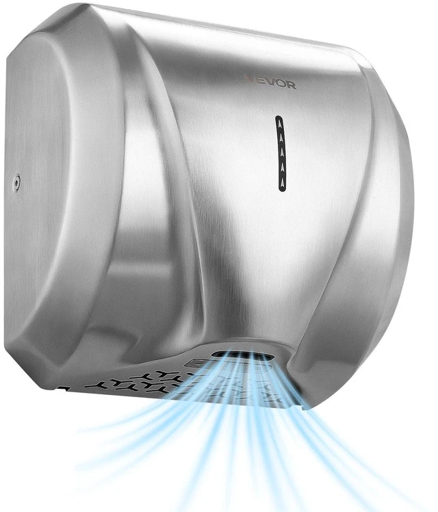 Main image of VEVOR Hand Dryer, 1800W Bathroom Air Hand Dryer, Automatic High Speed with HEPA Filter, Fast Drying, Heavy Duty Brushed Stainless Steel, AC110-120V Commercial Wall Mounted for Restroom, Hotel, Office