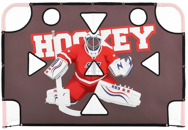 Main image of VEVOR Street Hockey Goalie Shooting Target, Shooter Tutor Ice Hockey Goal Practice Target, Tear-proof Premium Net with 11 Hole, Easy Attach Targets, Training Equipment for Practicing Shooting Accuracy