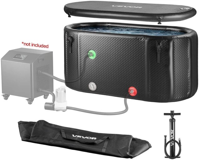 Main image of VEVOR Cold Plunge Tub, 216 Gallon, Inflatable Ice Bath Tub Compatible with Water Chillers, Portable Cold Water Bathtub with Insulated Lid, for Athletes Recovery, 59.1" x 31.5" x 29.9" (No Chiller)