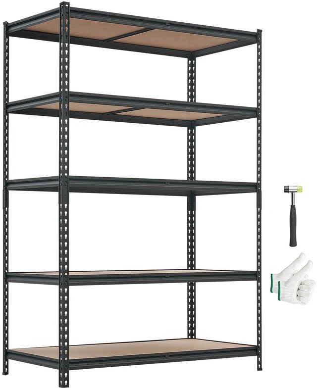 Main image of VEVOR Storage Shelves, 5-Tier Adjustable, 3000 lbs Capacity, Heavy Duty Garage Storage Shelving Unit, Metal Utility Rack Shelf, for Garage Workshop Warehouse Basement, 48.35" W x 24.37" D x 71.38" H