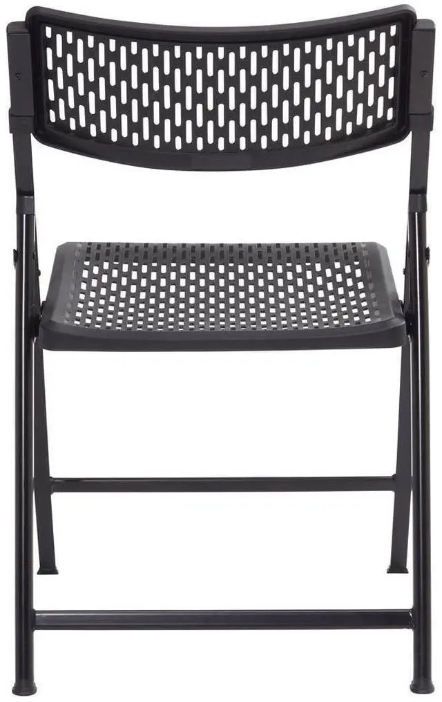 Alt view image 4 of 6 - NPS 1410 AirFlex Series Premium Poly Folding Chair - Supports Up to 1,000 lb - 17.25" Seat Height - Black - 4/Carton