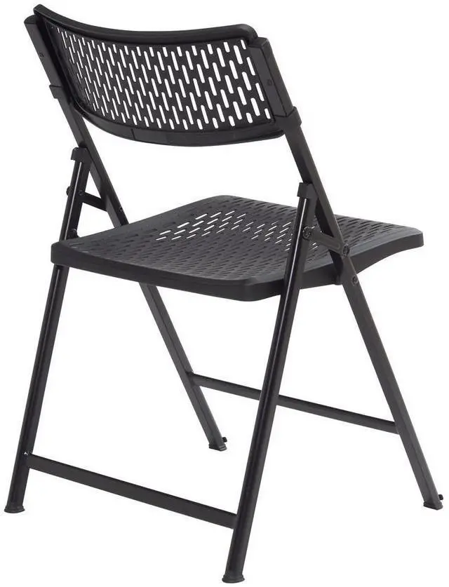 Alt view image 5 of 6 - NPS 1410 AirFlex Series Premium Poly Folding Chair - Supports Up to 1,000 lb - 17.25" Seat Height - Black - 4/Carton