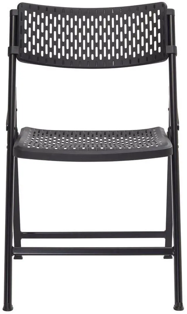 Alt view image 6 of 6 - NPS 1410 AirFlex Series Premium Poly Folding Chair - Supports Up to 1,000 lb - 17.25" Seat Height - Black - 4/Carton