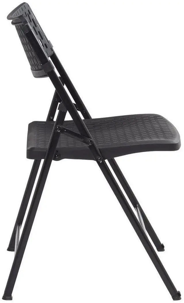 Alt view image 3 of 6 - NPS 1410 AirFlex Series Premium Poly Folding Chair - Supports Up to 1,000 lb - 17.25" Seat Height - Black - 4/Carton