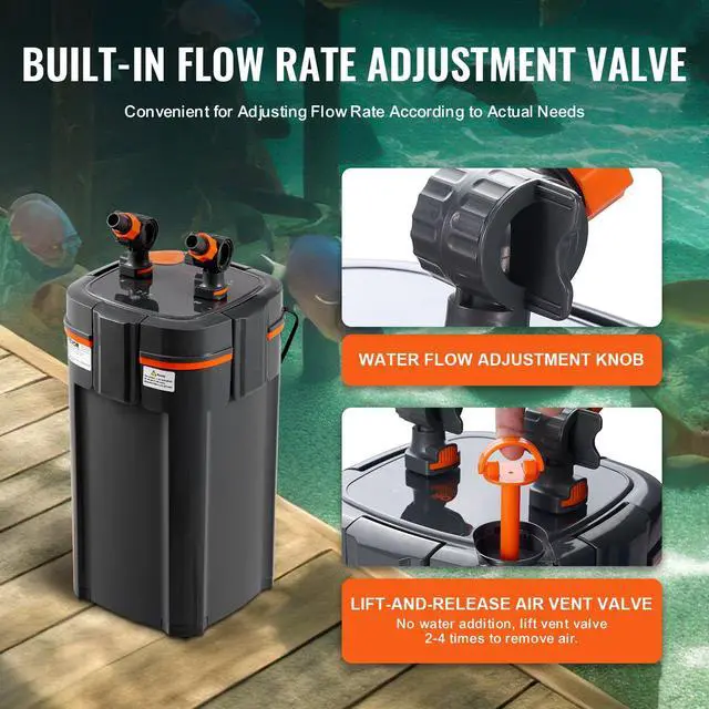 Alt view image 4 of 7 - VEVOR Aquarium Filter 660GPH, 5-Stage Canister Filter 235 Gallon, Ultra-Quiet Internal Aquarium Filter with UV Protection, Submersible Power Filter with Multiple Function for Fish Tanks, 25W