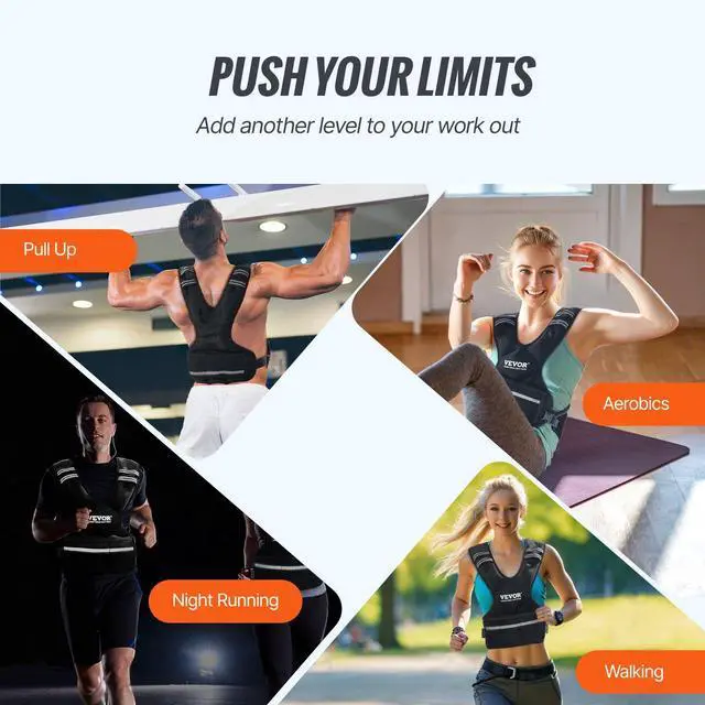 Alt view image 6 of 7 - VEVOR 11-20lb Adjustable Weighted Vest for Men Women Strength Training Running
