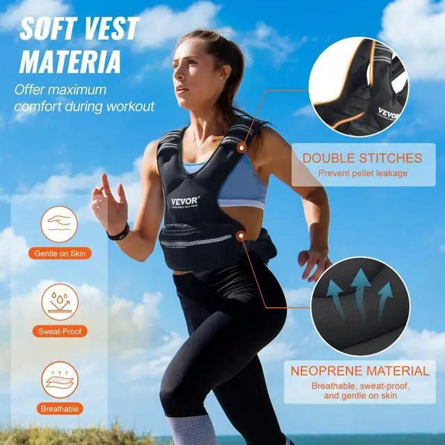 Alt view image 3 of 7 - VEVOR 11-20lb Adjustable Weighted Vest for Men Women Strength Training Running
