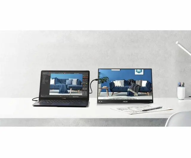 Alt view image 3 of 6 - Asus ZenScreen MB16ACVR 16" Class Full HD LED Monitor - 16:9, 15.6" Viewable - In-plane Switching (IPS) Technology - LED Backlight - 1920 x 1080 - 260K Colors - 250 Nit - 5 ms - 60 Hz Refresh Rate