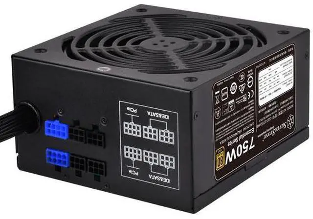 Alt view image 2 of 5 - SilverStone Essential Series ET750-HG 750W 80 PLUS Gold Semi-Modular ATX Power Supply, Silent 140mm Fan, Single +12V Rail, All-Black Flat Cables