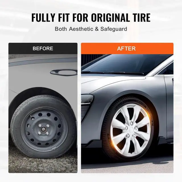 Alt view image 4 of 7 - VEVOR 16" Wheel Rim Cover Hubcaps Set of 4 Sturdy Hubcap for All Weather Use