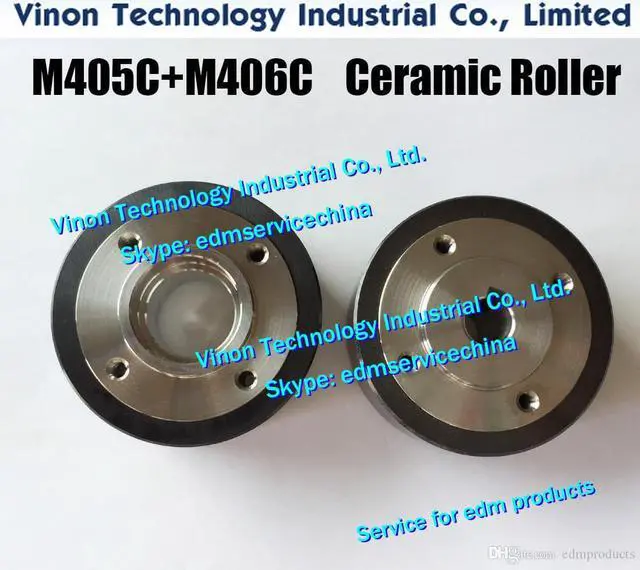 Main image of (2pcs) M405C+M406C EDM Pinch Roller+Capstan Roller Set D57x32t (Black Ceramic type) X053C779G51+X053C778G51 for Mitsubishi DWC-H