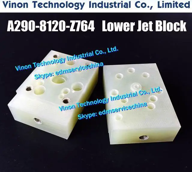 Main image of A290-8120-Z764 edm Lower Jet Block for Fanuc iD,iE,CiA,C400iA,C600iA series. Fanuc edm wear parts A290.8120.Z764,A2908120Z764