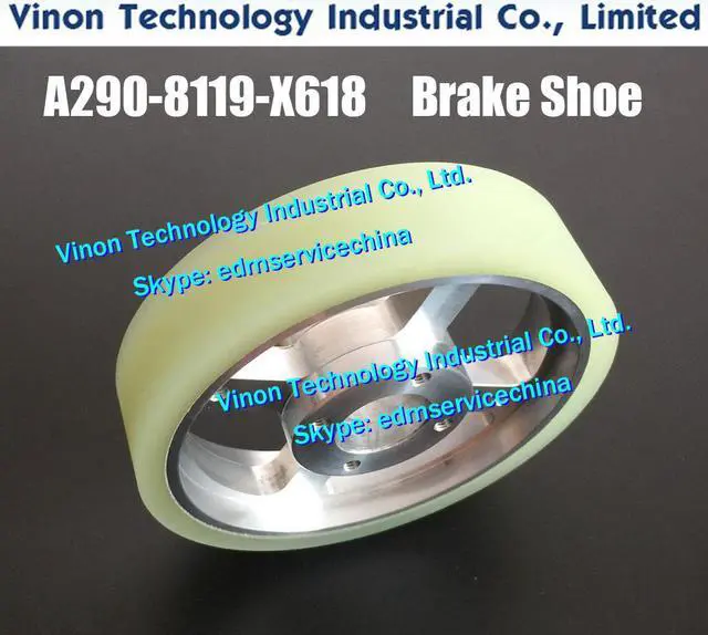 Main image of A290-8119-X618 edm Brake Shoe Ø100x20dx22Hmm for iD,iE,CiA series machines. edm wear parts Fanuc A290.8119.X618, A2908119X618