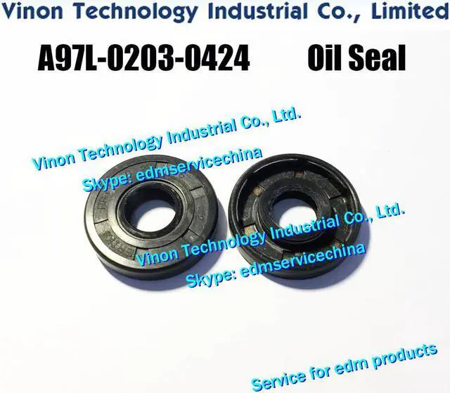Main image of A97L-0203-0424 edm Oil Seal (2PCS pack), FA NUC Seal for Lower Bearings A97L.0203.0424, 24.06.707, A97L02030424 for 0iD,0iE,1iD,