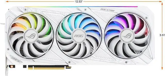 Alt view image 6 of 7 - ASUS ROG Strix NVIDIA GeForce RTX 3070 V2 White OC Edition Gaming Graphics Card (PCIe 4.0, 8GB GDDR6, LHR, HDMI 2.1, DisplayPort 1.4a, White Color Scheme,) ROG-STRIX-RTX3070-O8G-WHITE-V2