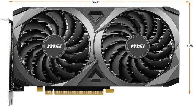 Alt view image 2 of 5 - MSI Ventus GeForce RTX 3060 Ti 8GB  256-Bit  GDDR6 PCI Express 4.0 x16 Video Card RTX 3060 Ti VENTUS 2X 8G OCV1 LHR