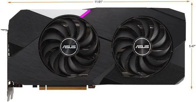 Alt view image 2 of 5 - ASUS Dual Radeon RX 6700 XT OC Edition 12GB GDDR6 Gaming Graphics Card (AMD RDNA 2, PCIe 4.0, 12GB GDDR6, HDMI 2.1, DisplayPort 1.4a, Axial-tech Fan Design, 0dB Technology) DUAL-RX6700XT-O12G