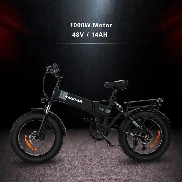 Alt view image 3 of 7 - Electric Bike for Adults Foldable 1000W Motor,26 MPH 48V/14Ah 20'' x 4.0 Fat Tire Removable Battery Assist Bicycle with Shimano 7-Speed Snow Beach Mountain Ebikes black