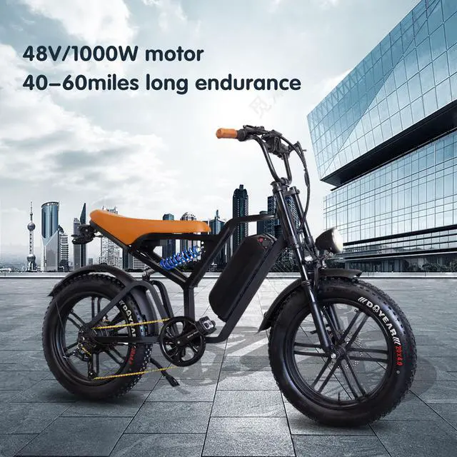 Alt view image 2 of 7 - Electric Bike for Adults, Ebike 1000W/48V/20Ah, Tank 20" Fat Tire Electric Bicycles Up to 30MPH & 68 Miles with Removable Battery, Colorful Dispaly, Throttle & Pedal Assist, Shimano 7-Speed