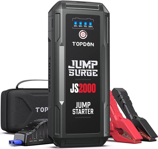 Car Battery Charger Jump Starter, TOPDON JS2000 16000mAh 2000A 12V Portable  Booster for Up to 8L Gas/6L Diesel Engines 