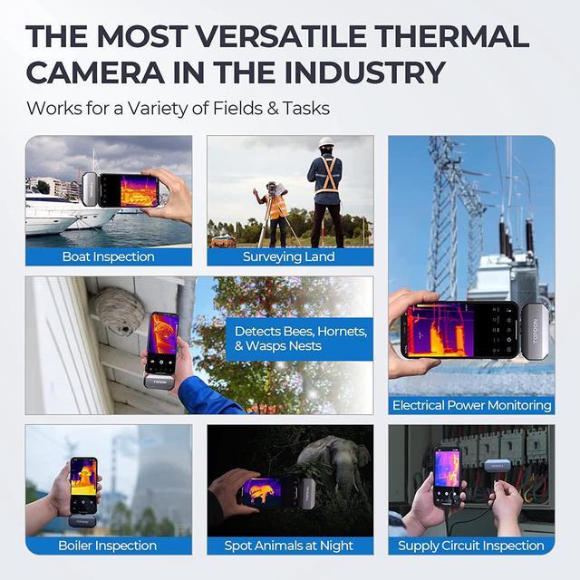 Alt view image 5 of 7 - Thermal Camera for iOS (iPhone & iPad), TOPDON TC002 256 x 192 IR High Resolution Thermal Imaging Camera, -4°F~1022°F Temperature Range, 40mk Thermal Sensitivity