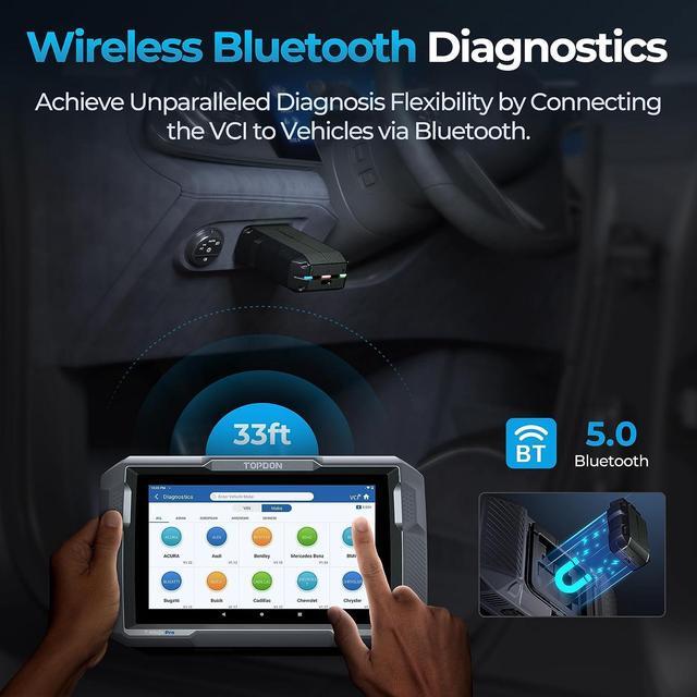Alt view image 3 of 7 - OBD2 Scanner Car Diagnostic Scan Tool TOPDON ArtiDiag900 Lite Wireless Bidirectional All System Scanner with Active Test, 8+ Reset Services