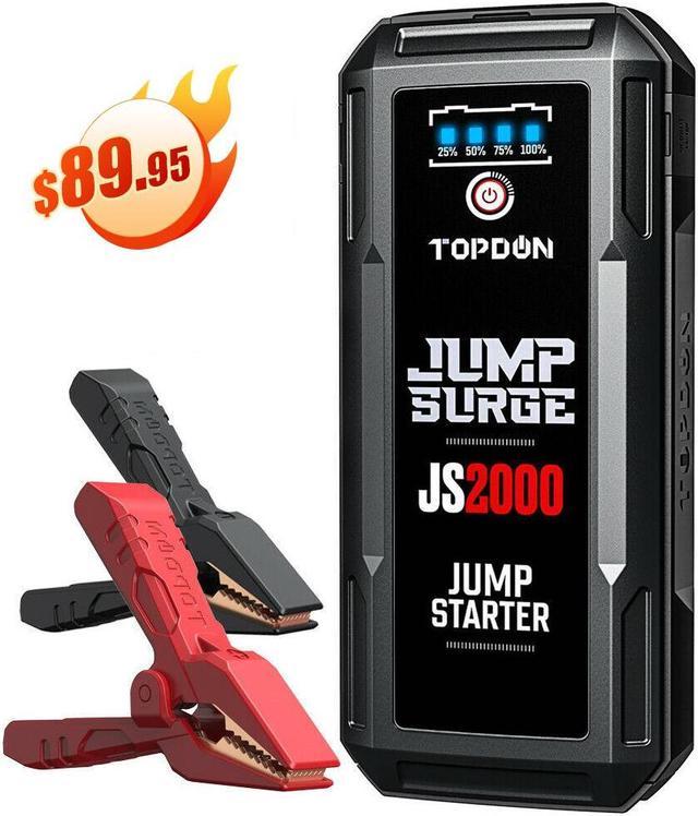 Car Jump Starter, TOPDON JS2000 16000mAh 2000A Peak Portable Car Battery  Booster for Up to 8L Gas/6L Diesel Engines