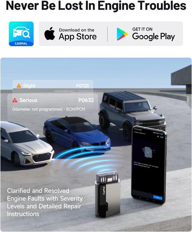 Alt view image 7 of 7 - TOPDON CarPal, OBD2 Scanner, Bluetooth Scanner for Car, All System Diagnostic Tool for iOS & Android, Vehicle Health Check, 6 Maintenance Services, Smog Check, Repair Guide, Performance Test