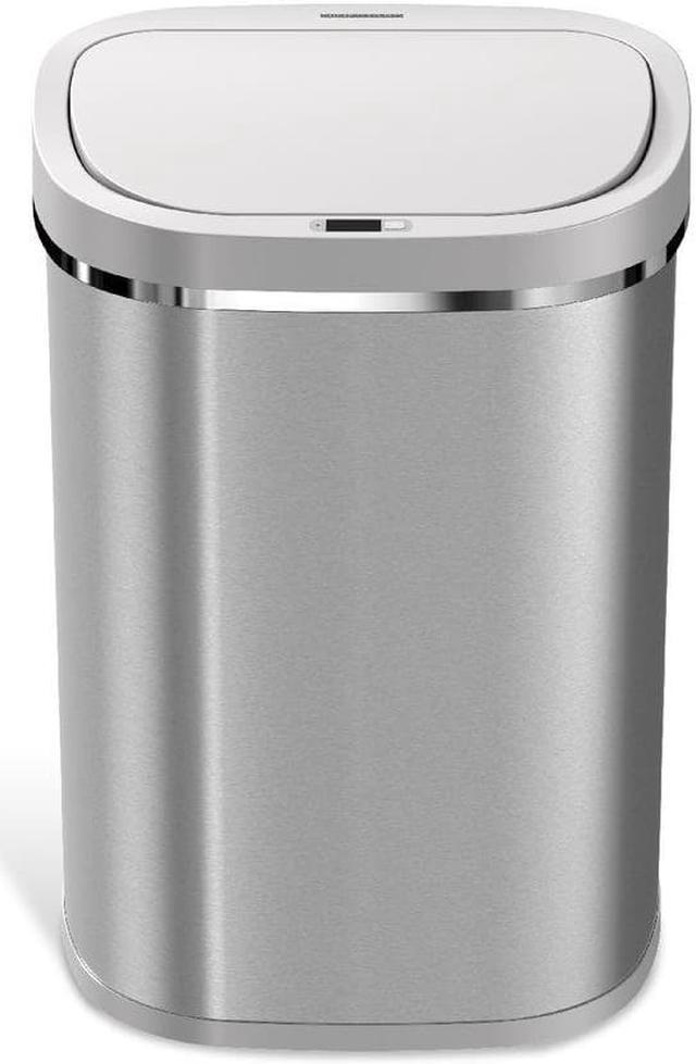 Nine Stars Stainless Steel Motion Sensor Trash Can, Silver, 21 gallon